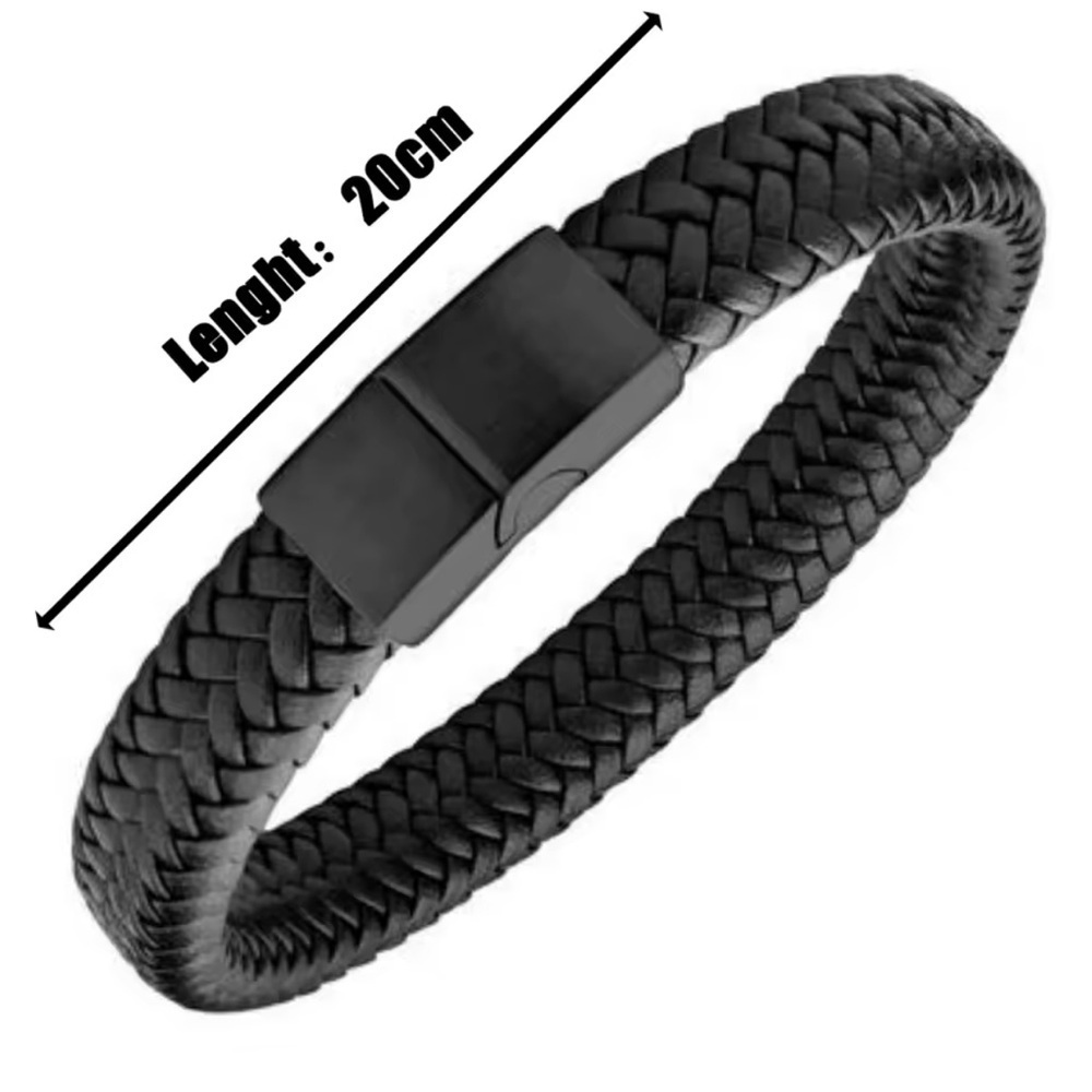 ZARA FOR MEN NEW Black Braided Leather Bracelet - Picture 2 of 7